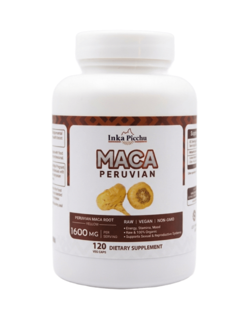 premium peruvian maca root capsules – 1600 mg | natural energy & vitality | non gmo | 120 caps