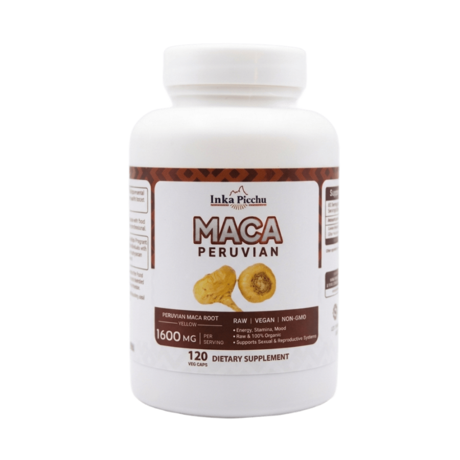 premium peruvian maca root capsules – 1600 mg | natural energy & vitality | non gmo | 120 caps