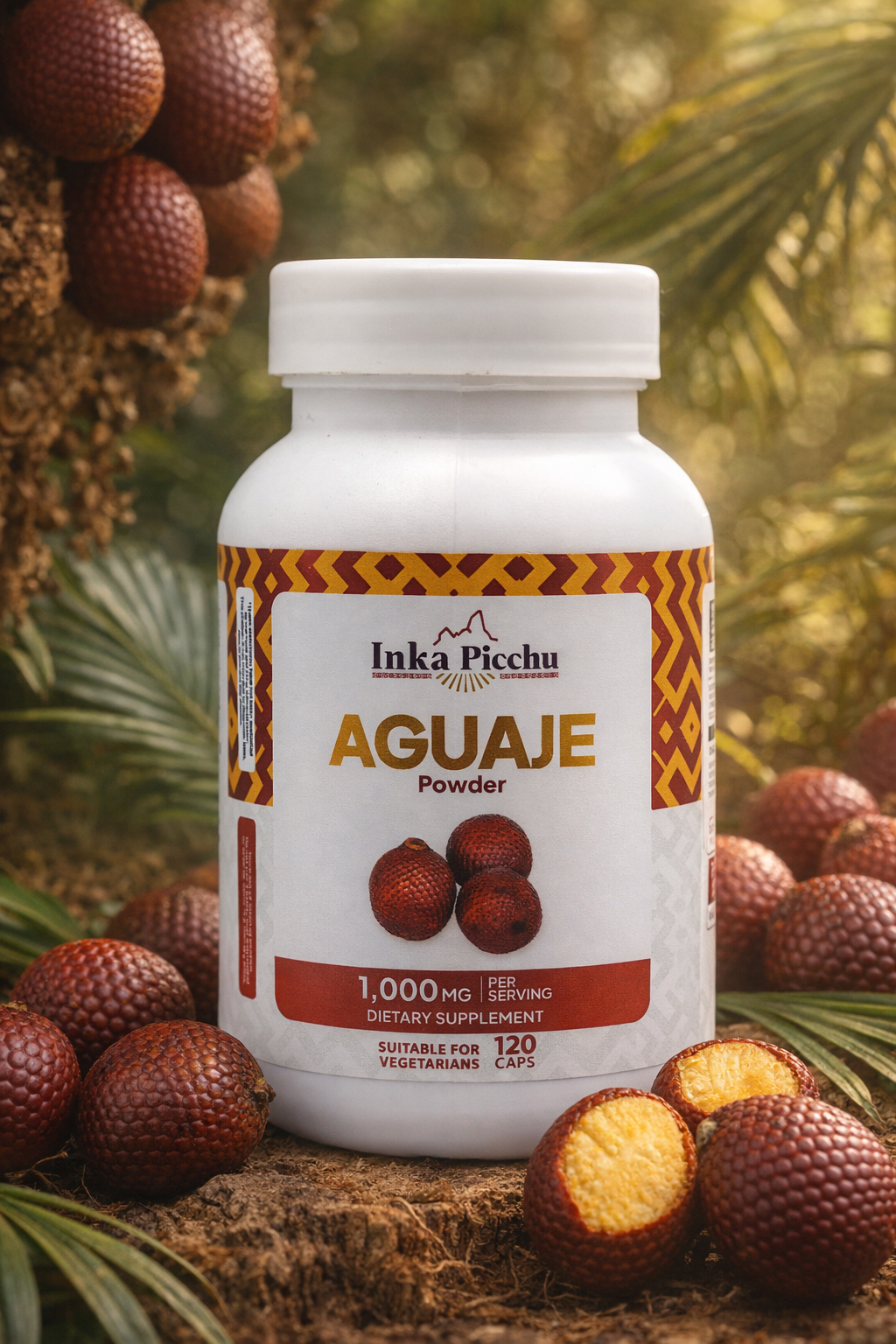 inka picchu premium aguaje – 1000 mg natural support for women’s energy & hormonal balance | vegan, non gmo | 120 caps