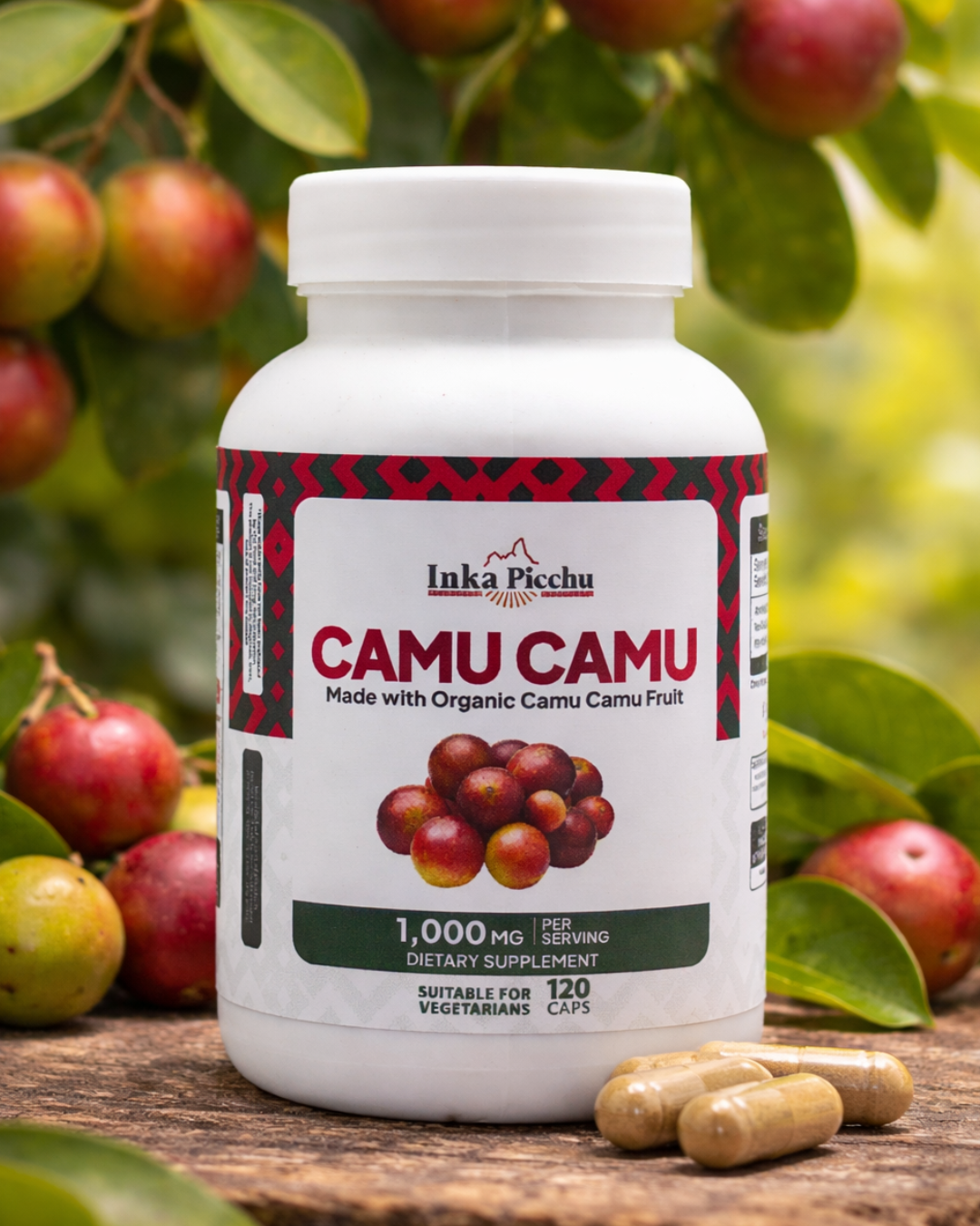 Premium Camu Camu Capsules – 1000 mg | Natural Vitamin C & Immune Support | Vegan, Non-GMO | 120 Caps