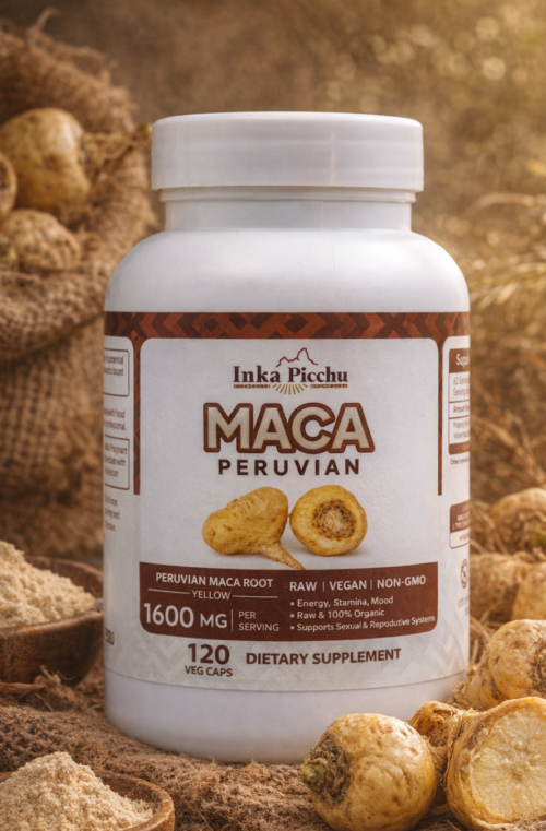 Premium Peruvian Maca Root Capsules – 1600 mg | Natural Energy & Vitality | Non-GMO | 120 Caps